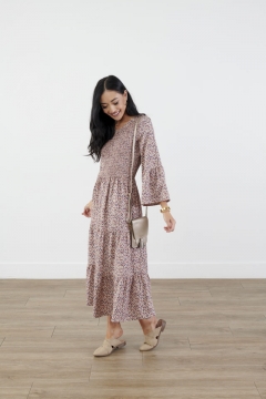 V Neck Smocking Top Dress